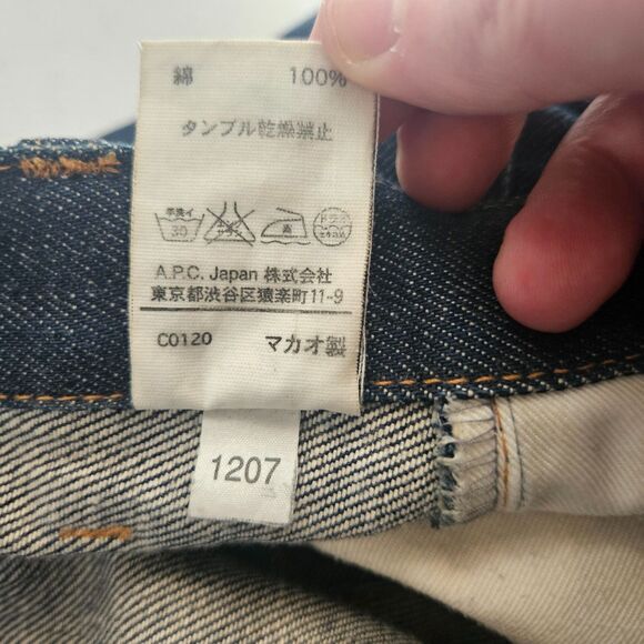 A.P.C. Petit Standard Jeans 27x33 Selvedge Japanese Distressed Straight Slim - Picture 12 of 12